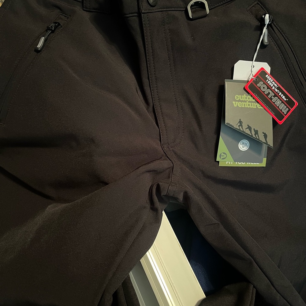 Men's Black Softshell Ski Pants